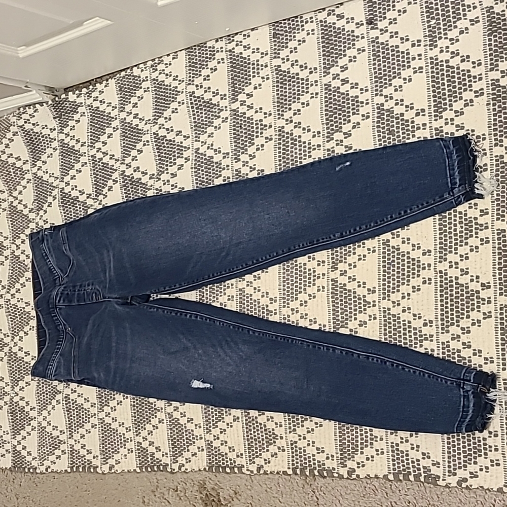 Spanx Distressed Denim High Rise Elastic Waist Jeggings sz xs/tp - Picture 1 of 6